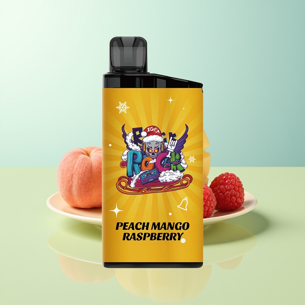 IGET Bar 3500 Puffs 1400 mAh Pêssego Manga Framboesa