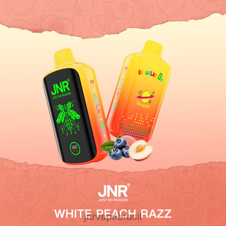 6246P52 JNR SKYWALKER caixa razz de pêssego branco | JNR VAPE BRASIL