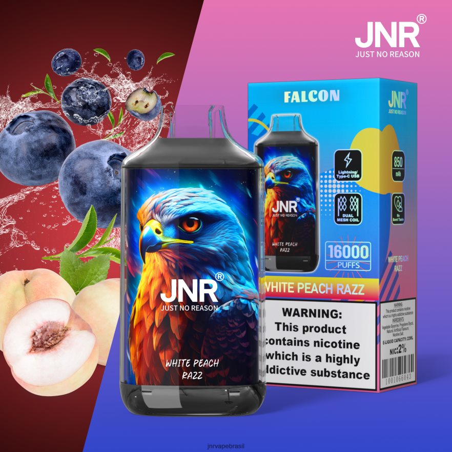 JNR VAPES WEBSITE | falcão jnr razz de pêssego branco sem frutas 6F8NL8232