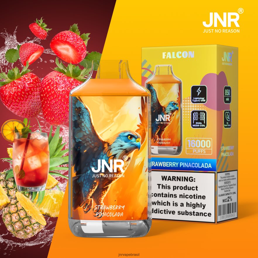 JNR VAPE NICOTINE | falcão jnr pinacolada de morango sem frutas 6F8NL8228