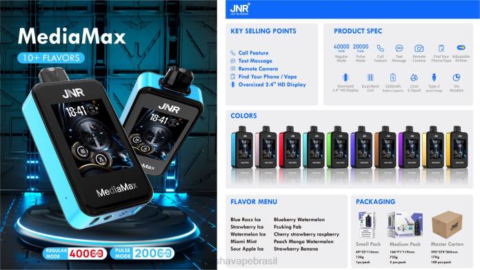 JNR MediaMax 40k sopro hortelã de miami 00Z419 | JNR VAPE NICOTINE
